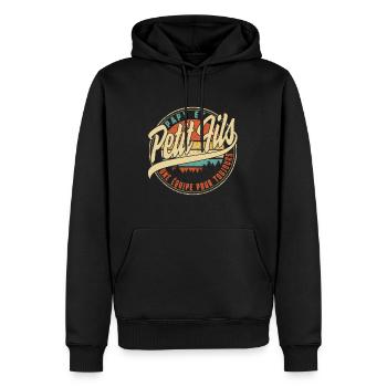 Papy Et Petit Fils Une Équipe Pour Toujours - Men’s Premium Organic Hoodie - black - Front - Nico (187cm)