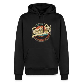 On Ne Touche Pas À La Princesse De Parrain Humour - Men’s Premium Organic Hoodie - black - Front - Nico (187cm)