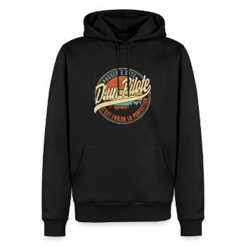 Passer À Côté D'un Pilote C'est Frôler La - Men’s Premium Organic Hoodie - black - Front - Nico (187cm)