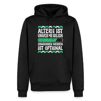 Altern ist Unvermeidlich Retro Zocker B-Day - Männer Premium Bio Hoodie - Schwarz - Vorne - Nico (187cm)