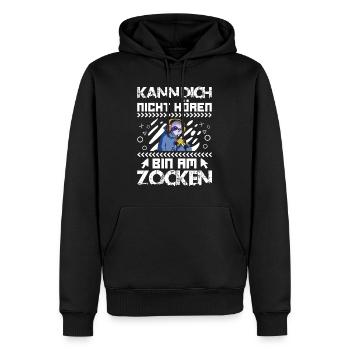Video Spieler Kann dich nicht Hören Bin am Zocken - Männer Premium Bio Hoodie - Schwarz - Vorne - Nico (187cm)