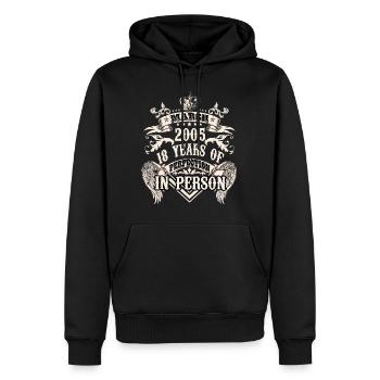 March 2005 birthday Aries becomes 18 years - Männer Premium Bio Hoodie - Schwarz - Vorne - Nico (187cm)