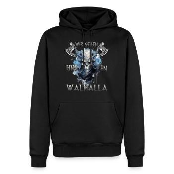 RagnarökCraft Das Geschenk für Ragnarök-Anbeter - Männer Premium Bio Hoodie - Schwarz - Vorne - Nico (187cm)