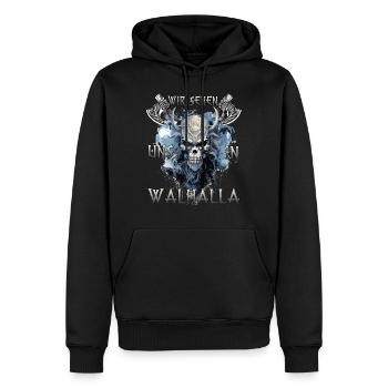 Walhalla Krieger Das Geschenk für Asgard-Jünger - Männer Premium Bio Hoodie - Schwarz - Vorne - Nico (187cm)
