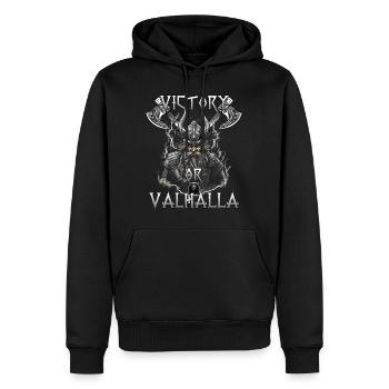 Walhalla Erbe Geschenk für Wikinger-Fans - Männer Premium Bio Hoodie - Schwarz - Vorne - Nico (187cm)