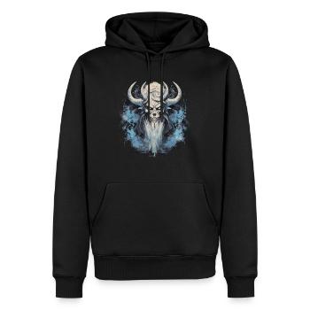 Valhalla Warrior : le cadeau pour les fans de guerriers - Sweat à capuche Premium bio Homme - noir - Devant - Nico (187cm)