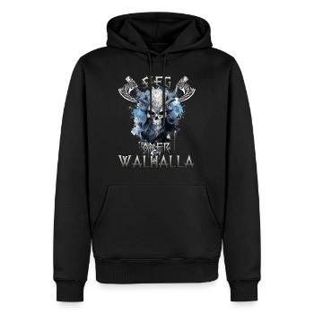Cadeau pour les amoureux des guerriers nordiques - Sweat à capuche Premium bio Homme - noir - Devant - Nico (187cm)