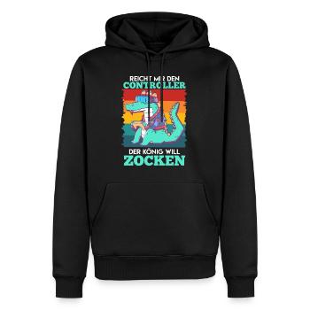 Video Spieler Der König will Zocken Spielekonsole - Männer Premium Bio Hoodie - Schwarz - Vorne - Nico (187cm)