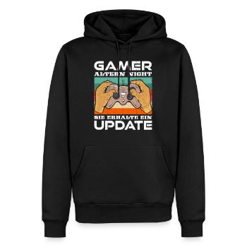 Gamer Altern nicht Sie erhalten ein Update B-Day - Männer Premium Bio Hoodie - Schwarz - Vorne - Nico (187cm)