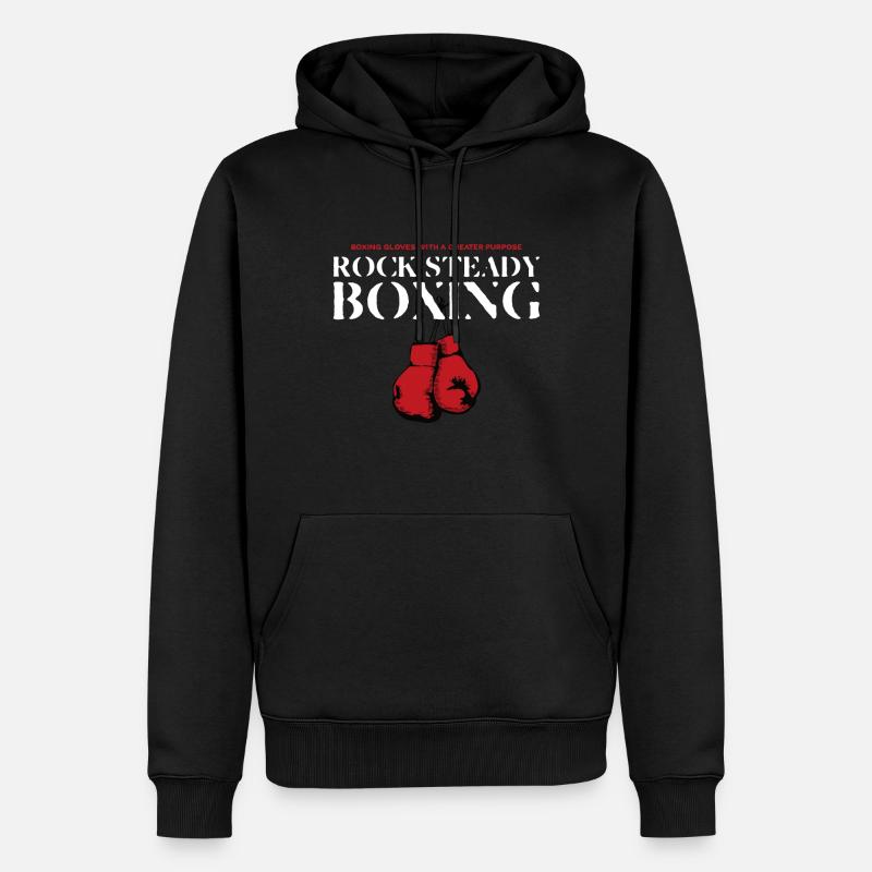 Gants de boxe Rock Steady avec un plus grand objectif - Sweat à capuche Premium bio Homme - noir