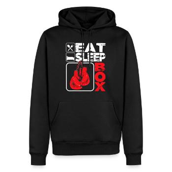 Eat Sleep Box - Boxen Liebhaber Fitnessstudio Boxer Kickboxen - Männer Premium Bio Hoodie - Schwarz - Vorne - Nico (187cm)