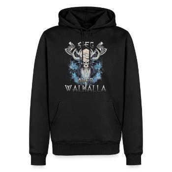 Geschenk für Wikinger Fans Nordische Krieger - Männer Premium Bio Hoodie - Schwarz - Vorne - Nico (187cm)