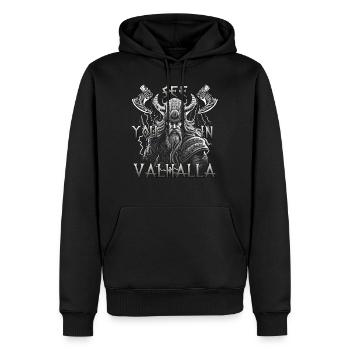 Nordisch Valor Geschenk für Liebhaber der Wikinge - Männer Premium Bio Hoodie - Schwarz - Vorne - Nico (187cm)