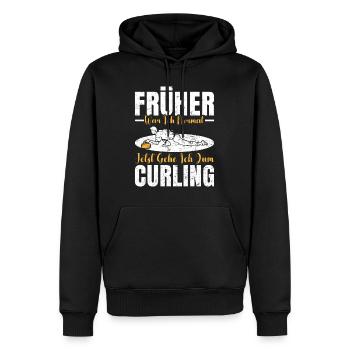 Curler Spruch Heute Gehe ich zum Curling - Männer Premium Bio Hoodie - Schwarz - Vorne - Nico (187cm)