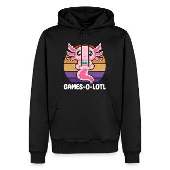 Gambling, Animals, Games-O-Lotl, Video Games, Kids - Men’s Premium Organic Hoodie - black - Front - Nico (187cm)