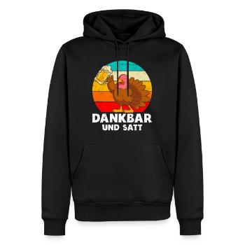 Dankbar und Satt Biertrinker Truthahn - Männer Premium Bio Hoodie - Schwarz - Vorne - Nico (187cm)
