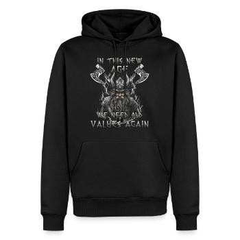 Walhalla Erbe Geschenk einer Kriegerkultur - Männer Premium Bio Hoodie - Schwarz - Vorne - Nico (187cm)