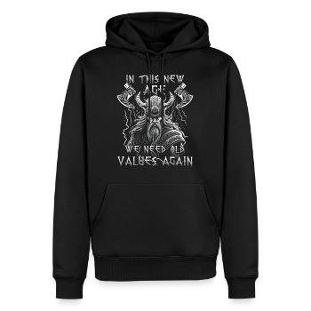 Valhalla guerrier cadeau Viking enthousiaste - Sweat à capuche Premium bio Homme - noir - Devant - Nico (187cm)