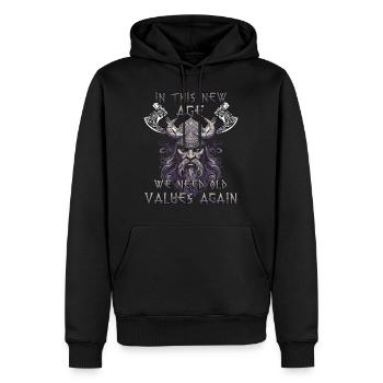 Valhalla warriors gift to a warrior culture - Men’s Premium Organic Hoodie - black - Front - Nico (187cm)