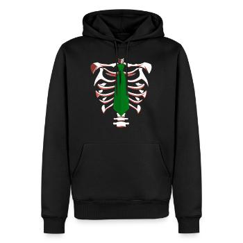 Skelett mit grüner Krawatte Lustiges Halloween-Design - Männer Premium Bio Hoodie - Schwarz - Vorne - Nico (187cm)