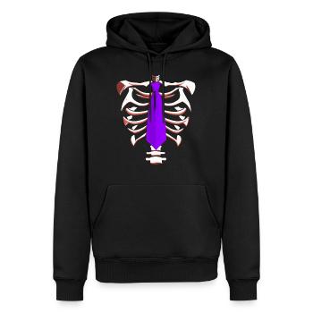 Skelett mit Krawatte Lustiges Halloween-Design gruselig - Männer Premium Bio Hoodie - Schwarz - Vorne - Nico (187cm)