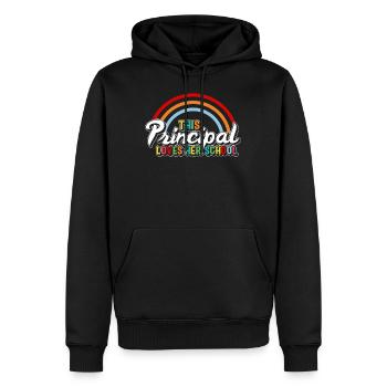 Schulleiter-Hemd, Diese Schulleiterin liebt ihre Schule - Männer Premium Bio Hoodie - Schwarz - Vorne - Nico (187cm)