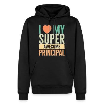 Principal Shirt, Ich Herz Mein Super Awesome - Männer Premium Bio Hoodie - Schwarz - Vorne - Nico (187cm)