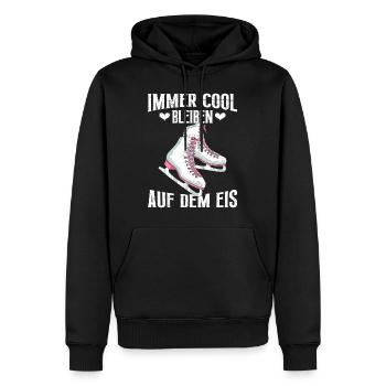 Eisläuferin Immer Cool Bleiben auf dem Eis - Männer Premium Bio Hoodie - Schwarz - Vorne - Nico (187cm)