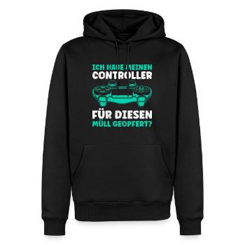 Gaming Habe meinen Controller für diesen Müll - Männer Premium Bio Hoodie - Schwarz - Vorne - Nico (187cm)