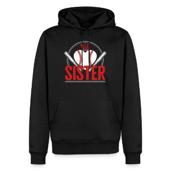Baseball Shirt, Big Sister Tee, Baseball Fan - Men’s Premium Organic Hoodie - black - Front - Nico (187cm)