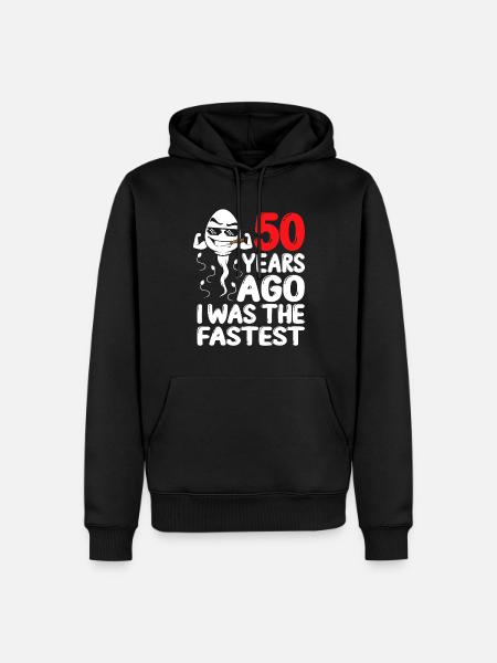50th Birthday Gag dress 50 Years Ago - Men’s Premium Organic Hoodie - black