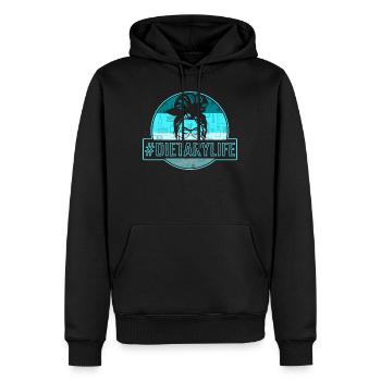 Chemise d’entraîneur de santé, #Dietarylife Tee, Fitness Gym - Sweat à capuche Premium bio Homme - noir - Devant - Nico (187cm)