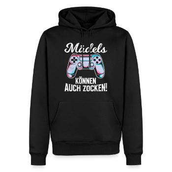 Mädels können auch Zocken! Video Spiele Frauen - Männer Premium Bio Hoodie - Schwarz - Vorne - Nico (187cm)