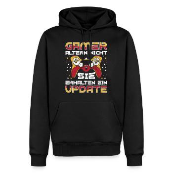 Gamer Altern Nicht Sie Leveln Retro Gamer Zocken - Männer Premium Bio Hoodie - Schwarz - Vorne - Nico (187cm)