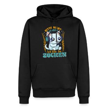 Gaming Katze Bitte nicht Stören Bin am Zocken - Männer Premium Bio Hoodie - Schwarz - Vorne - Nico (187cm)