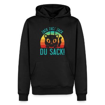 Gaming Katze Zack Zack Du Sack! Videospieler - Männer Premium Bio Hoodie - Schwarz - Vorne - Nico (187cm)