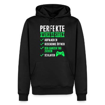 Perfekte Weihnachten Gaming Video Spiele - Männer Premium Bio Hoodie - Schwarz - Vorne - Nico (187cm)