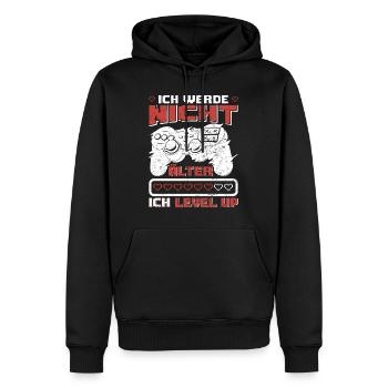 Gamer Ich Werde nicht Älter Ich Level mich Up - Männer Premium Bio Hoodie - Schwarz - Vorne - Nico (187cm)