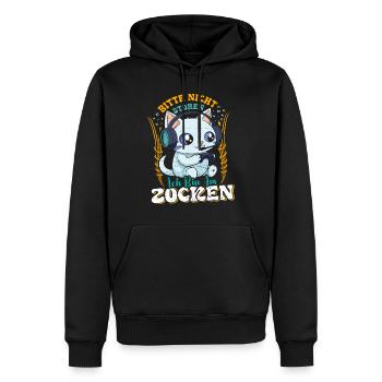 Gaming Katze Bitte nicht Stören Bin am Zocken - Männer Premium Bio Hoodie - Schwarz - Vorne - Nico (187cm)