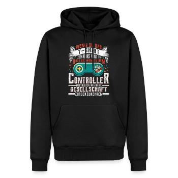 Gamer Wenn du das Lesen Kannst Zurück zur - Männer Premium Bio Hoodie - Schwarz - Vorne - Nico (187cm)