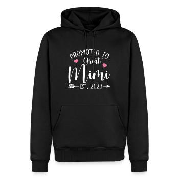 Promoted To Great Mimi Est 2023 Mothers Day - Men’s Premium Organic Hoodie - black - Front - Nico (187cm)