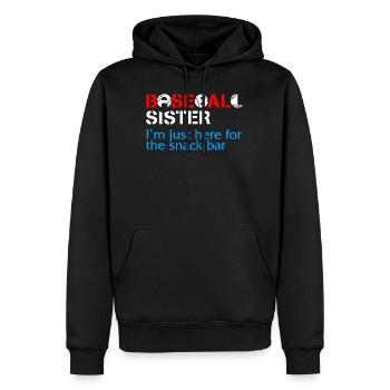 Baseball-Shirt, Baseball-Schwester, für die ich nur da bin - Männer Premium Bio Hoodie - Schwarz - Vorne - Nico (187cm)