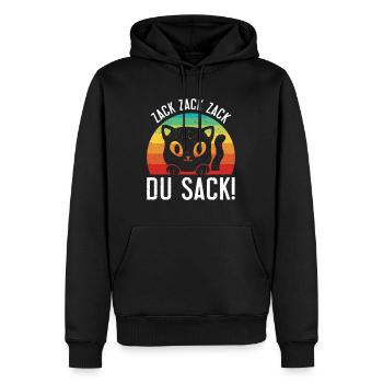 Gaming Katze Zack Zack Du Sack! Videospieler - Männer Premium Bio Hoodie - Schwarz - Vorne - Nico (187cm)