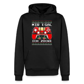Weihnachten Mir Egal Ich Zocke Videospiel Konsole - Männer Premium Bio Hoodie - Schwarz - Vorne - Nico (187cm)