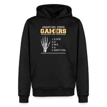 Zocken Gamer Knochenhand Gamers Video Spiel - Männer Premium Bio Hoodie - Schwarz - Vorne - Nico (187cm)