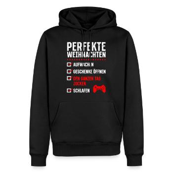 Perfekte Weihnachten Gaming Video Spiele - Männer Premium Bio Hoodie - Schwarz - Vorne - Nico (187cm)