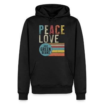 Chemise De Thanksgiving, Amour De Paix Et Haricots Verts - Sweat à capuche Premium bio Homme - noir - Devant - Nico (187cm)