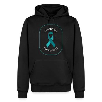Shirt zur Aufklärung über polyzystische Nierenerkrankungen, ich trage - Männer Premium Bio Hoodie - Schwarz - Vorne - Nico (187cm)