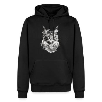 Maine Coon chat chat amant de chat cadeau Coony - Sweat à capuche Premium bio Homme - noir - Devant - Nico (187cm)