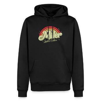 Farmer Shirt, Miller Limited Edition Vintage - Men’s Premium Organic Hoodie - black - Front - Nico (187cm)